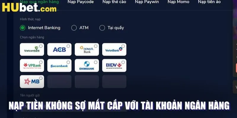 Nạp tiền không sợ mất cắp với tài khoản ngân hàng